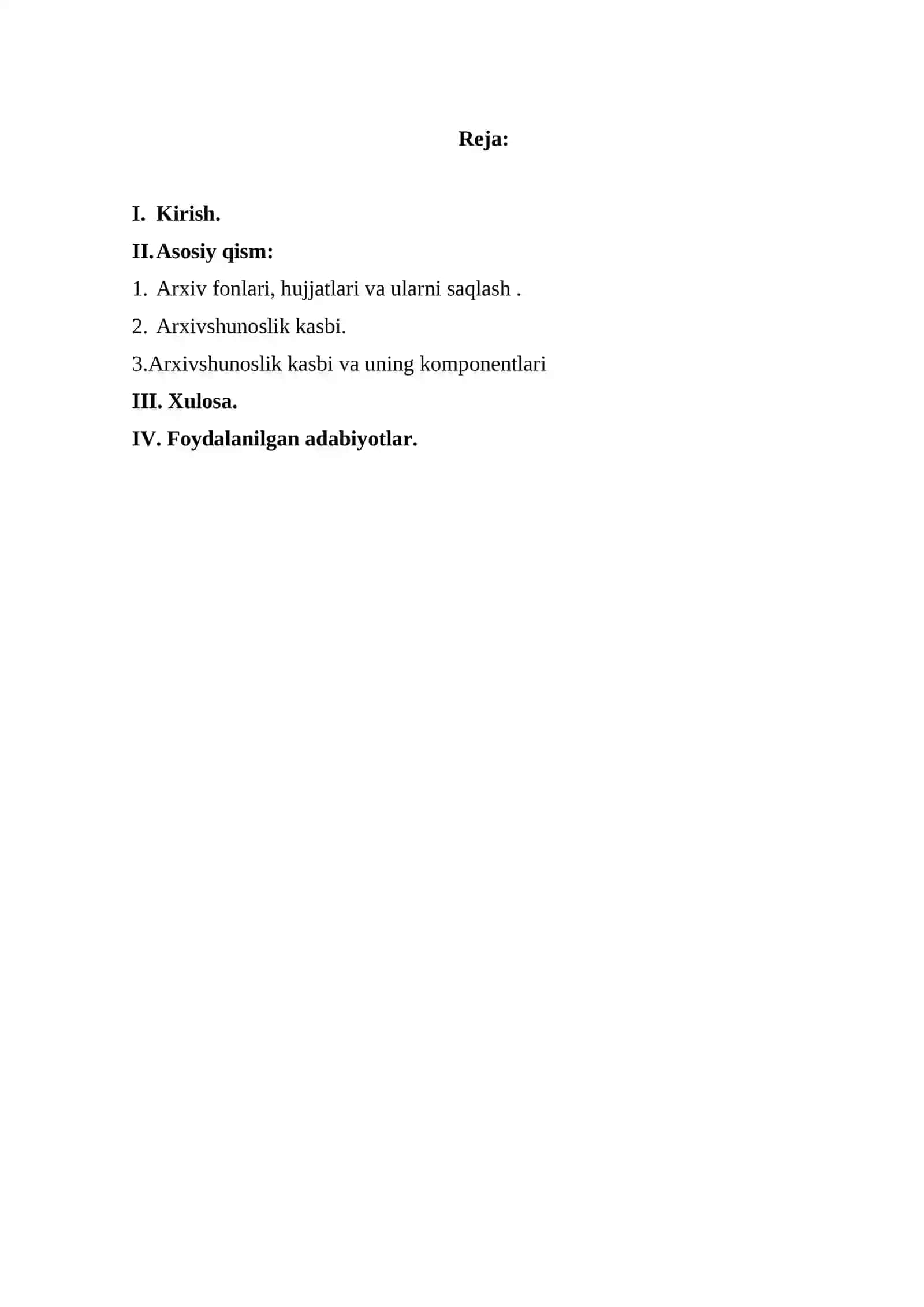 ARXIV FONDLARI, KOMPONENTLARI VA ARXIV HUJJATLARINI SAQLASH. ARXIVSHUNOSLIK KASBI 2