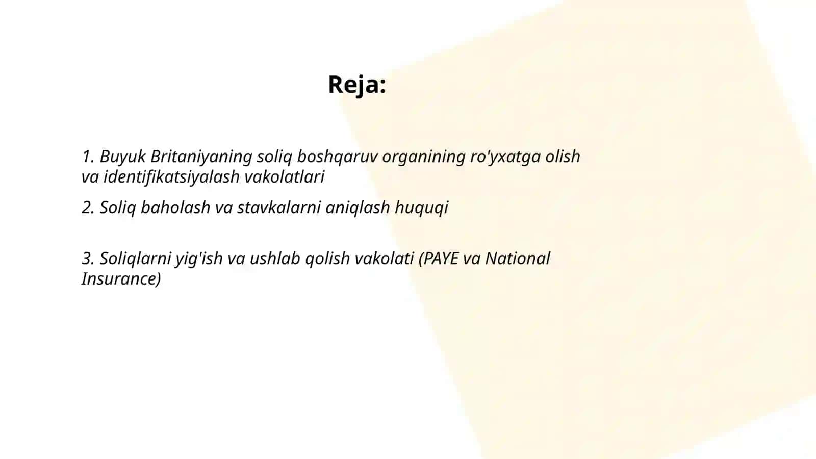 Buyuk Britaniyaning soliq boshqaruv organi vakolatlari 2