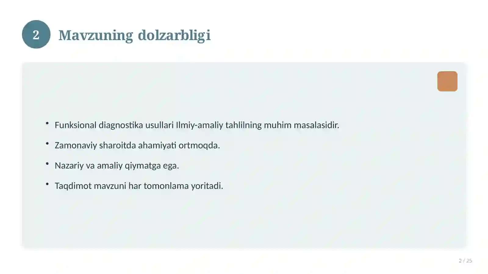 Funktsional diagnostika usullari 2