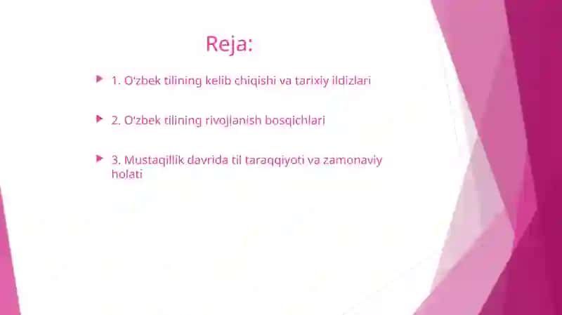 O’zbek tilining taraqqiyot bosqichlari 2