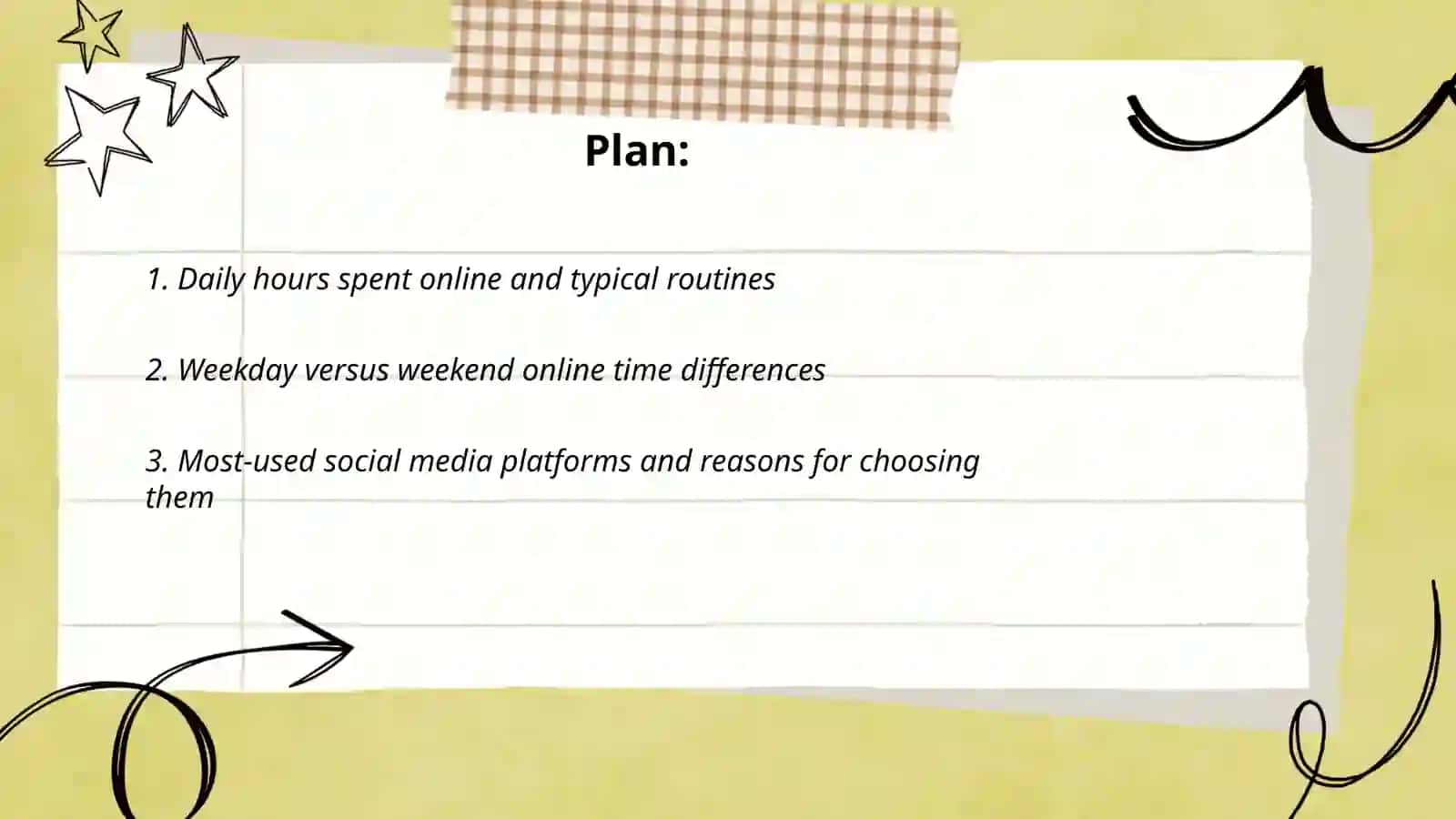 Daily hours spent online and typical routines 2
