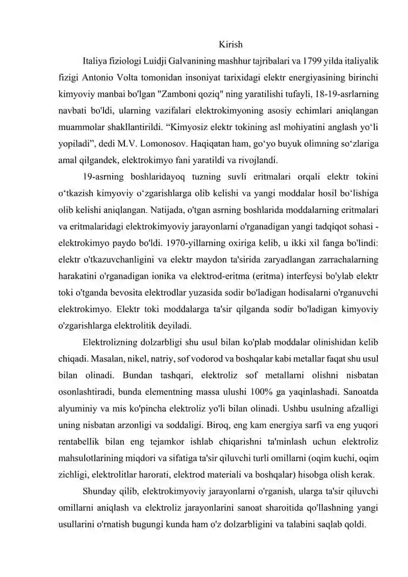 Sanoatda elektroliz jarayonining qo‘llanilishi 2
