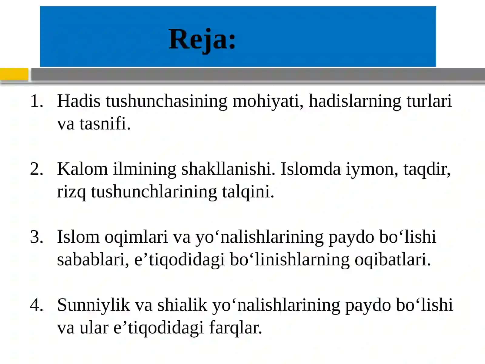 Islomdinimanbalari,aqidaviymaktablarivaularninghozirgidavrdagiahamiyati 2