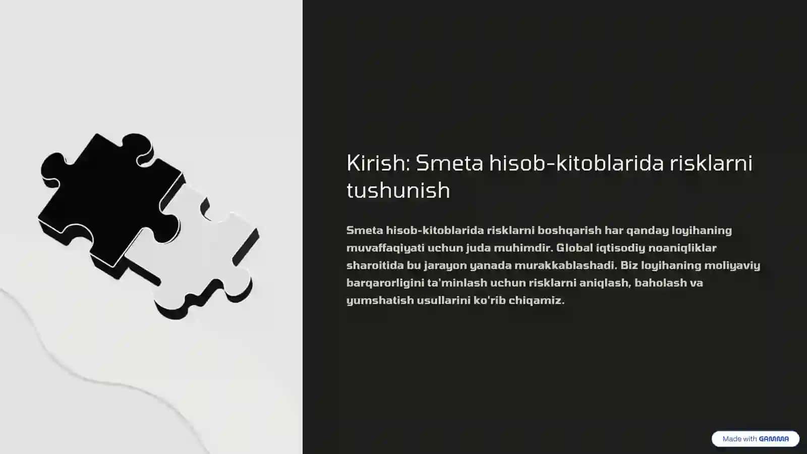 Smeta hisob-kitoblarida risklarni boshqarish: global iqtisodiy noaniqliklar ta'siri 2