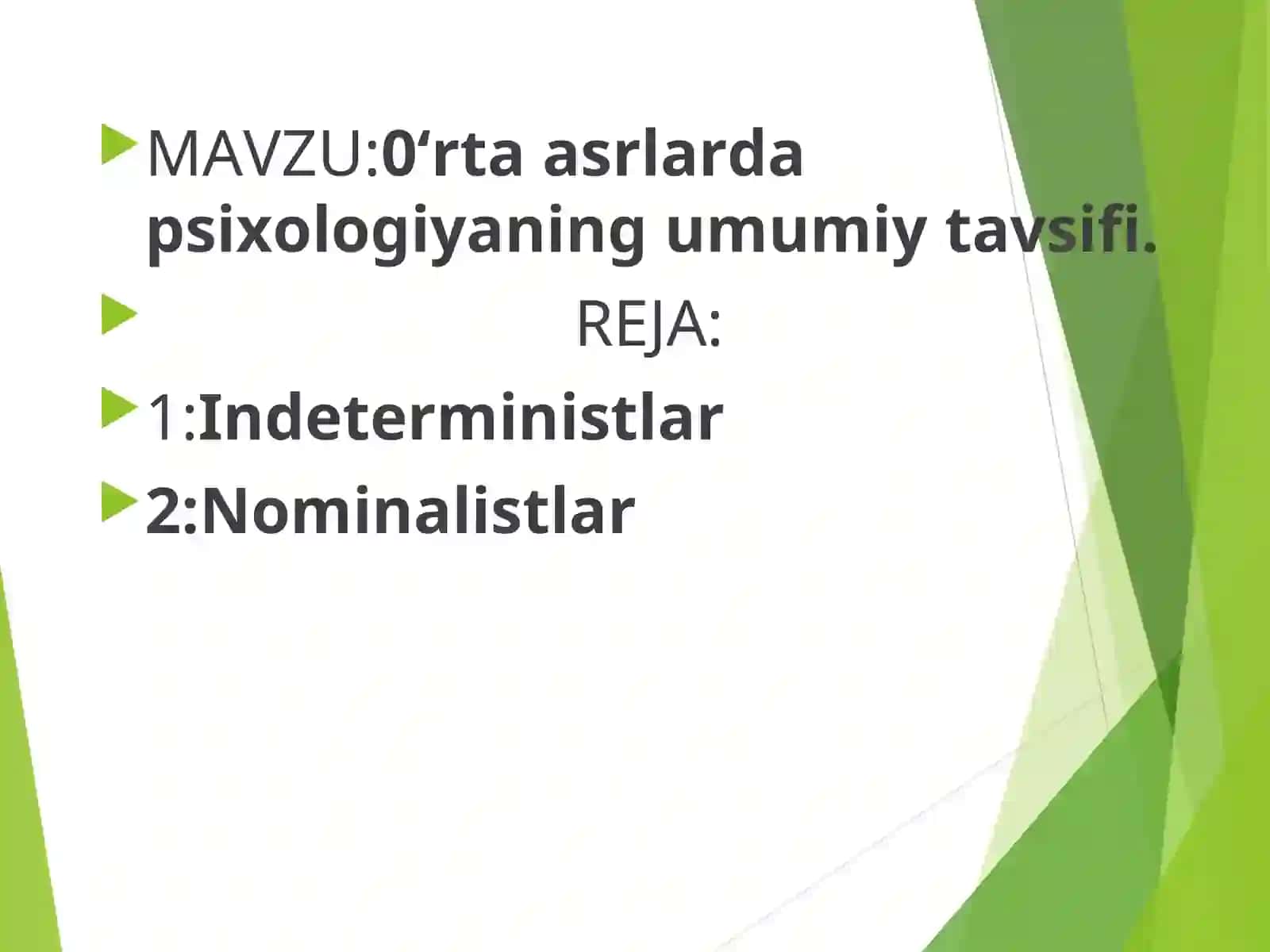 Psixologiya nazariyasi va tarixi fanidan mustaqilishi 2