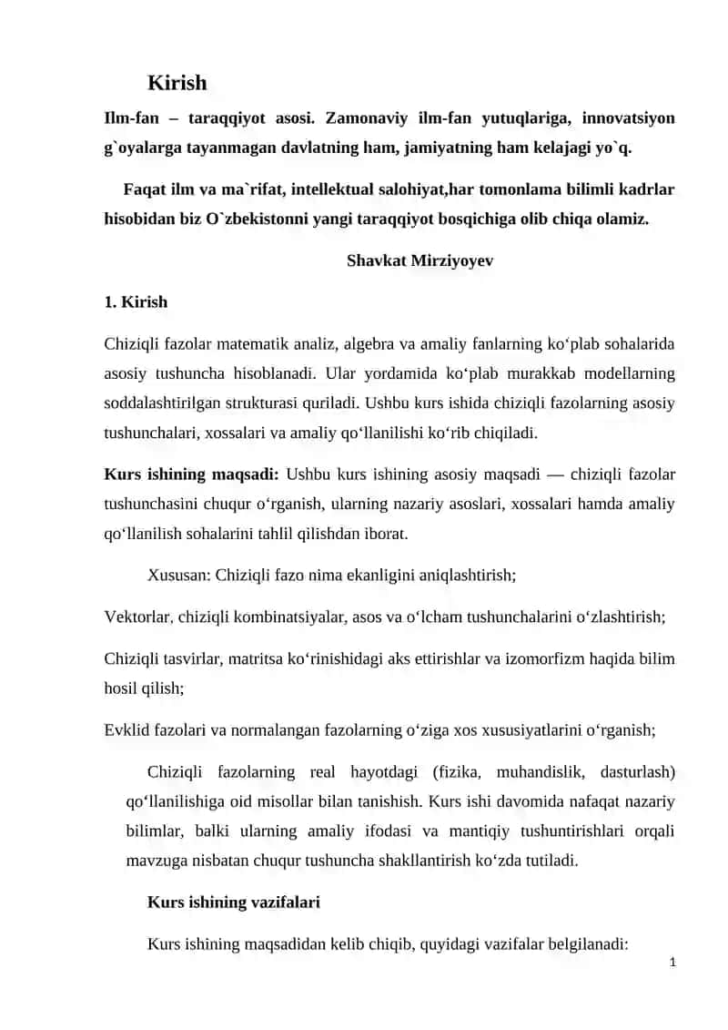 Chiziqli fazolar 2