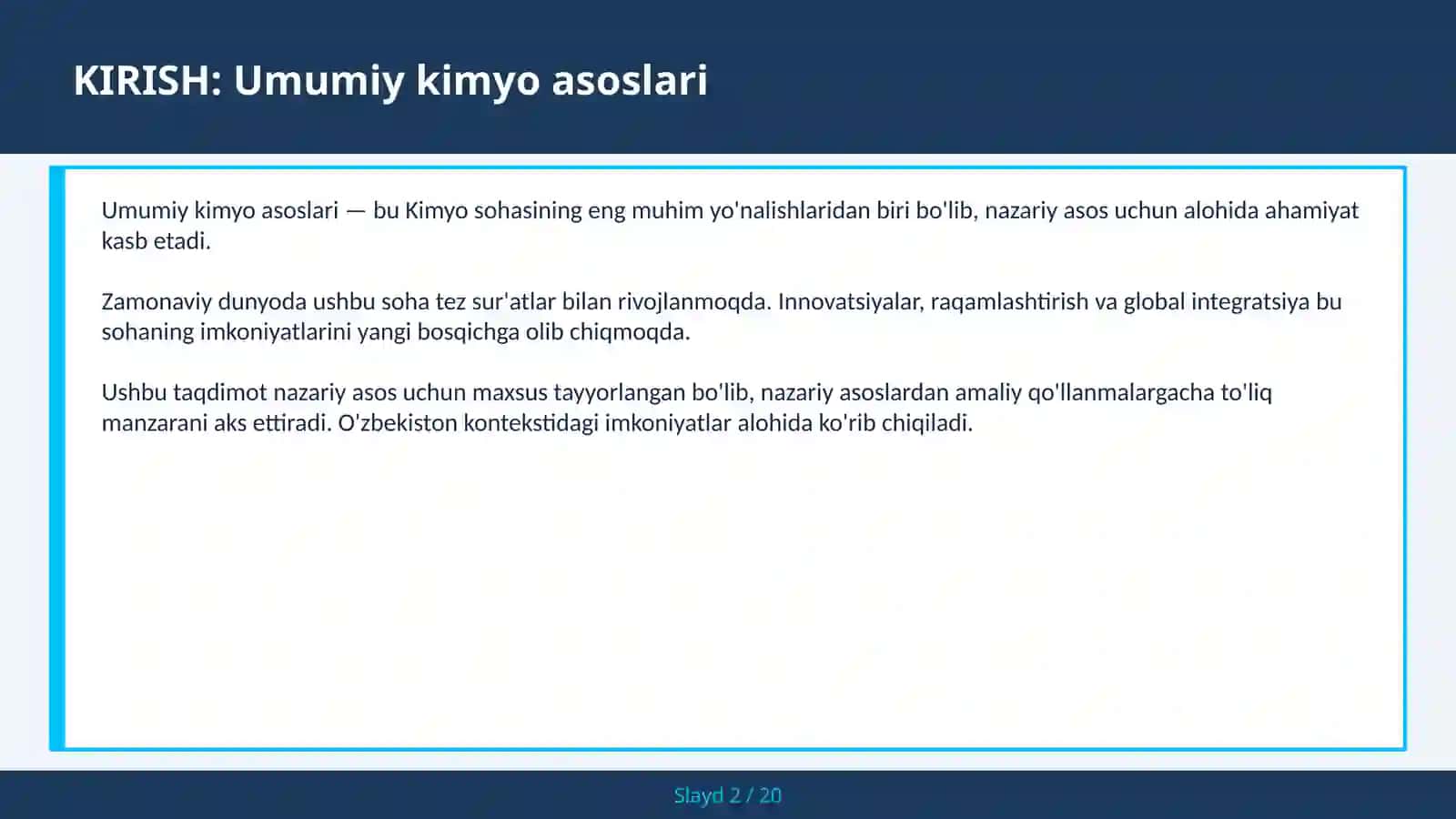 UMUMIY KIMYO ASOSLARI 2