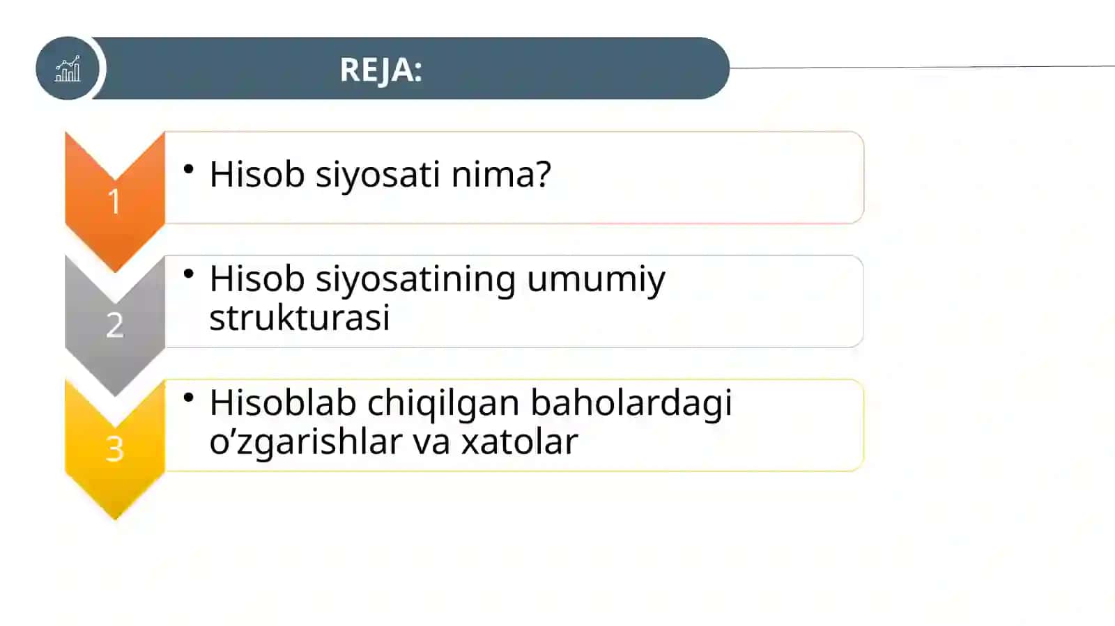 Hisob siyosati, hisoblab chiqilgan baholardagi o’zgarishlar va xatolar 2