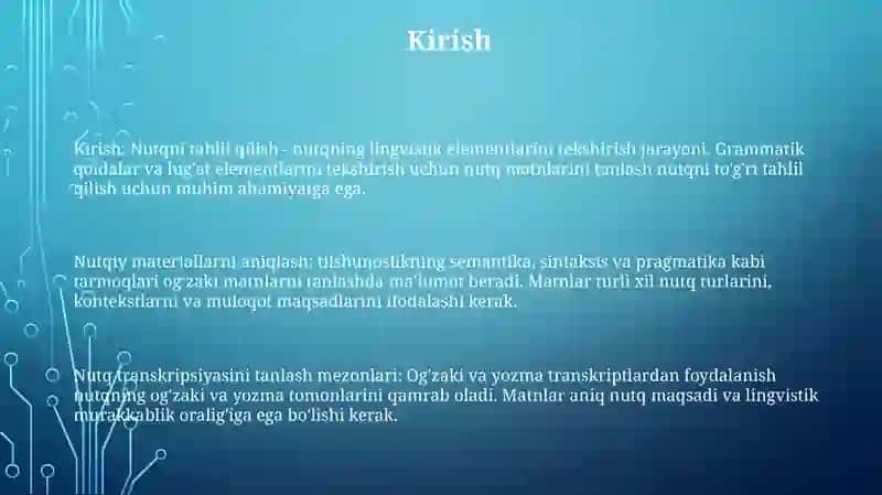 Nutqning Leksik Tomonlarini Tekshirishda Nutqiy Materiyallar Tanlash 2