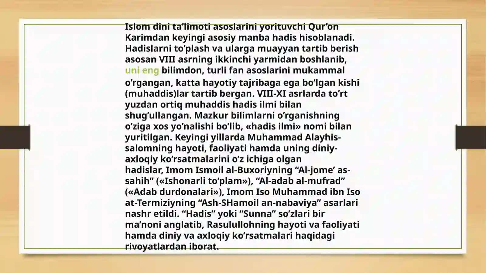 Hadis ilmida talim va tarbiya 2