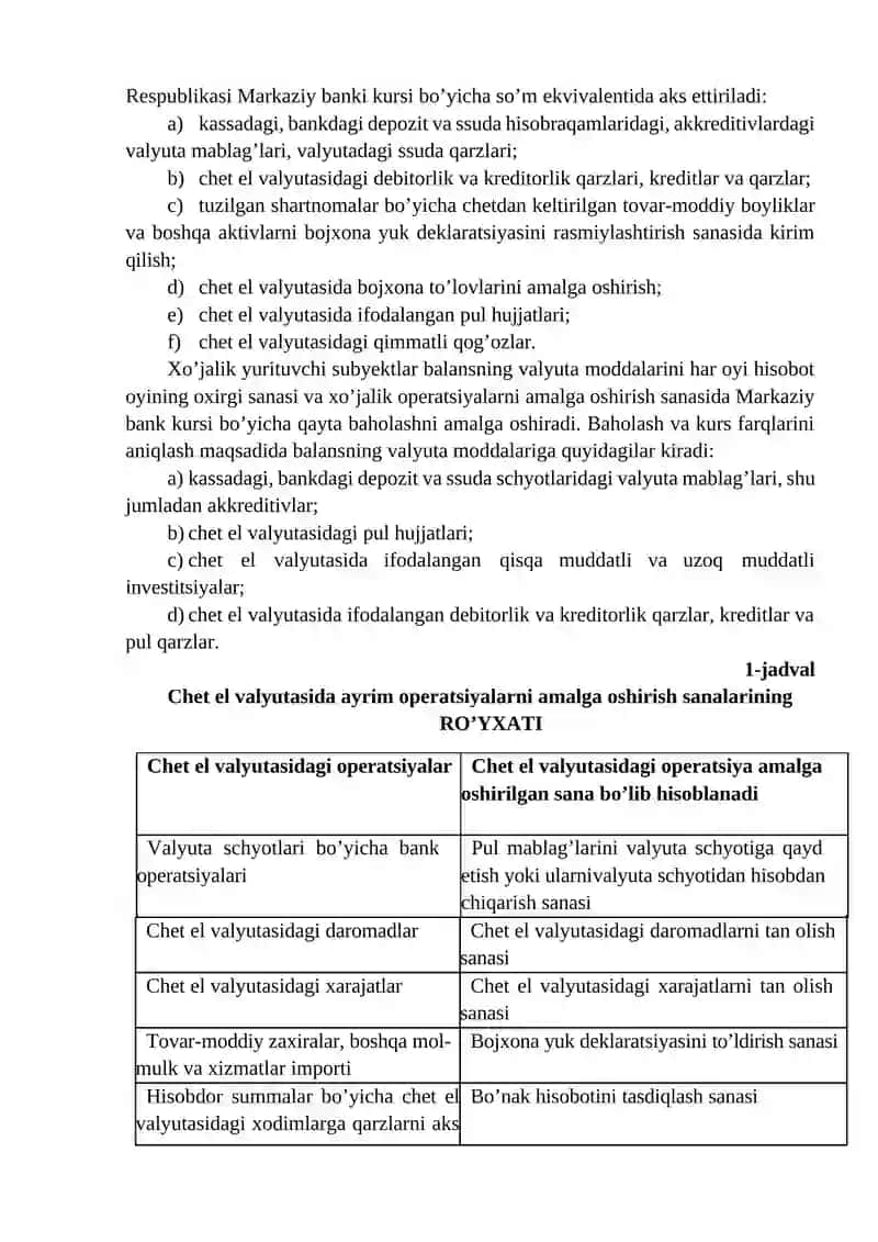 Bankdagi chet el valyutasi va maxsus schyotlardagi pul mablag’lari hisobi 2