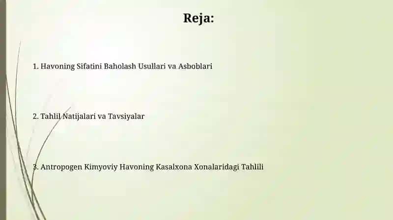 Antropogen kimyoviy ifloslanishning baholash usullari 2