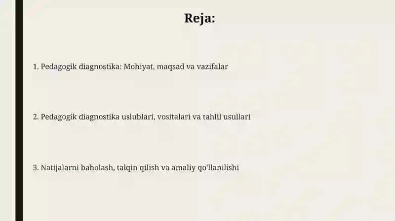 Pedagogik diagnostika 2