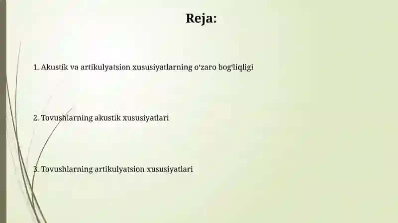 Unli tovushlarning akustik va artikulatsion xususiyatlari 2