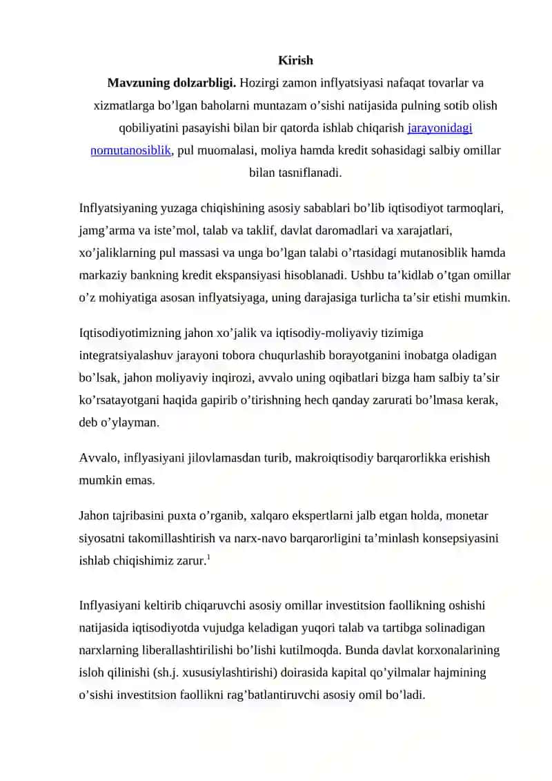 Inflyatsiya tushunchasi va uning iqtisodiy mazmun mohiyati 2