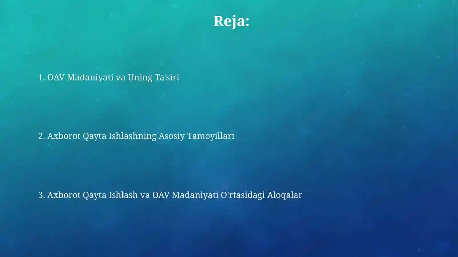 Axborot matnlar bilan ishlash va mediamadaniyat 2