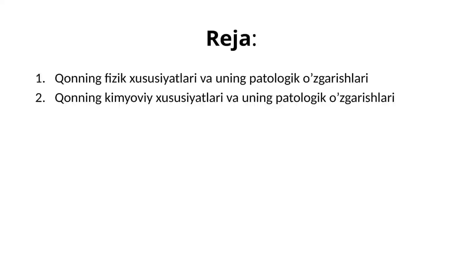 Qonning fizik kimyoviy xususiyatlari va ularning o'zgarishlari 2