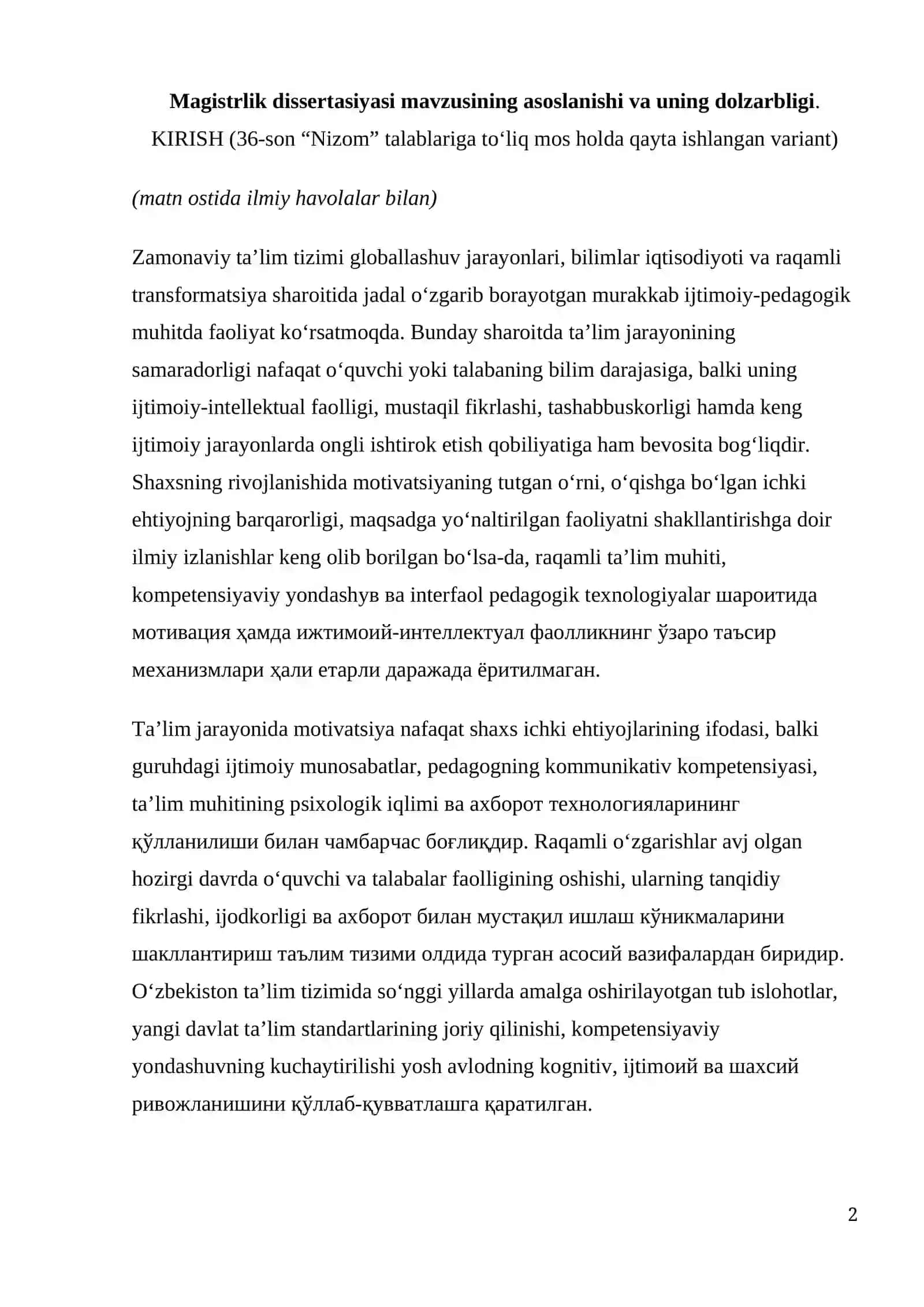 Ijtimoiy-intellektual faollik va shaxsiy motivatsiyaning ta'lim jarayonidagi o'zaro ta'siri 2