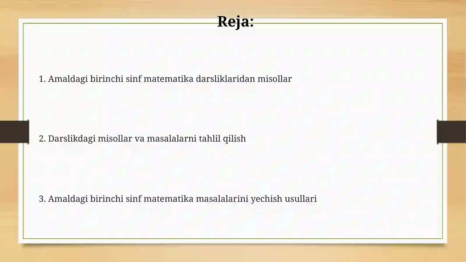 Amaldagi 1-sinf matematika darsliklari misollarini ishlash 2