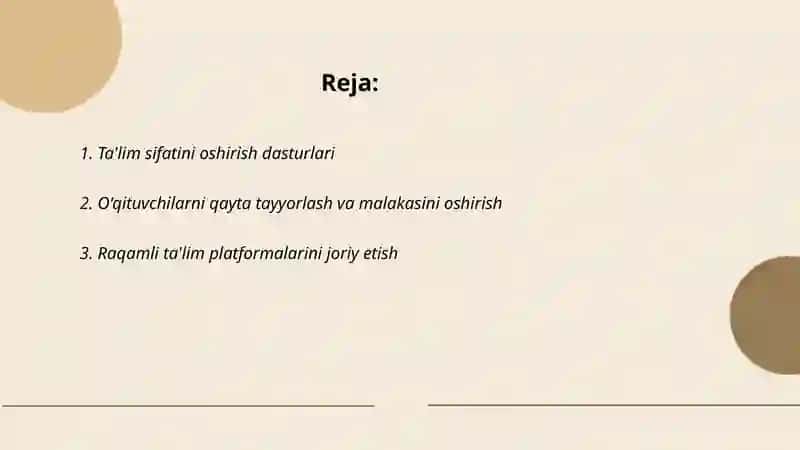 Ta'lim sifatini oshirish dasturlari 2