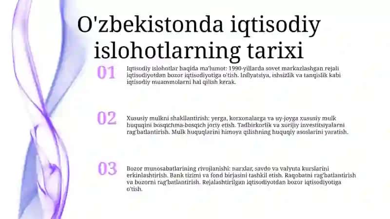 Iqtisodiy Islohotlar, Xususiy Mulkchilikning Shakllanishi 2
