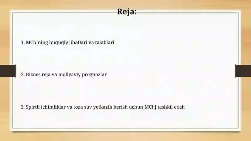 MChJning huquqiy jihatlari va talablari 2