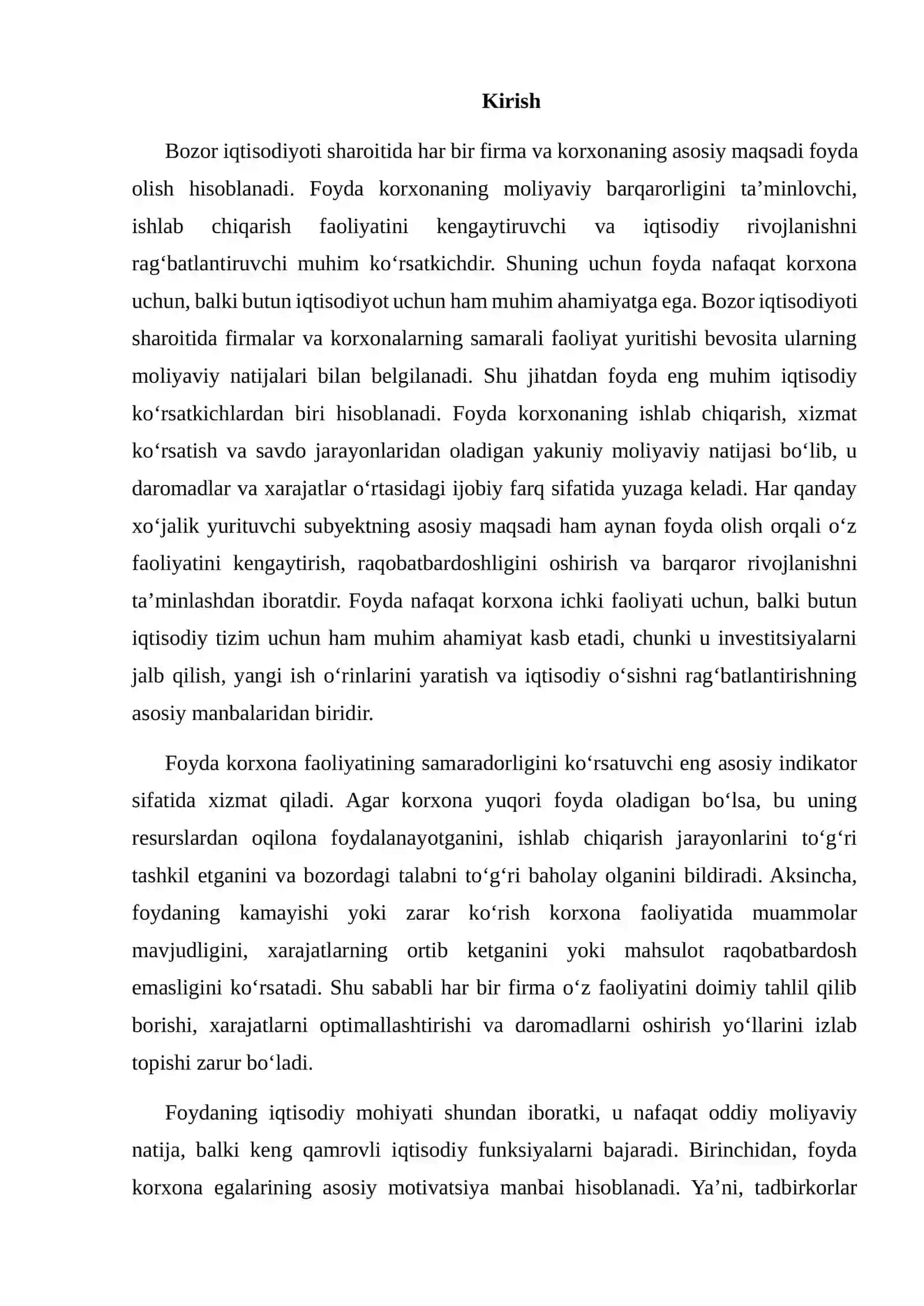 FIRMALARNING XO‘JALIK FAOLIYATIDA FOYDANING ROLI VA AHAMIYATI 2