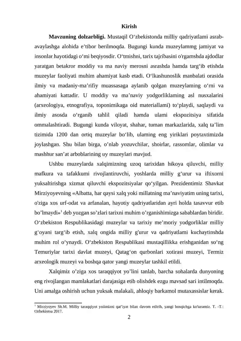 O‘lka tarixini o’rganishda muzeylarning ahamyati 2