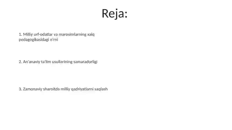 Xalq pedagogikasida milliy an'ana va marosimlarning tarbiya vositasi sifatidagi o'rni 2