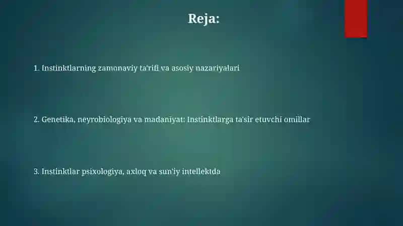 Instinktlarga zamonaviy yondashuv 2
