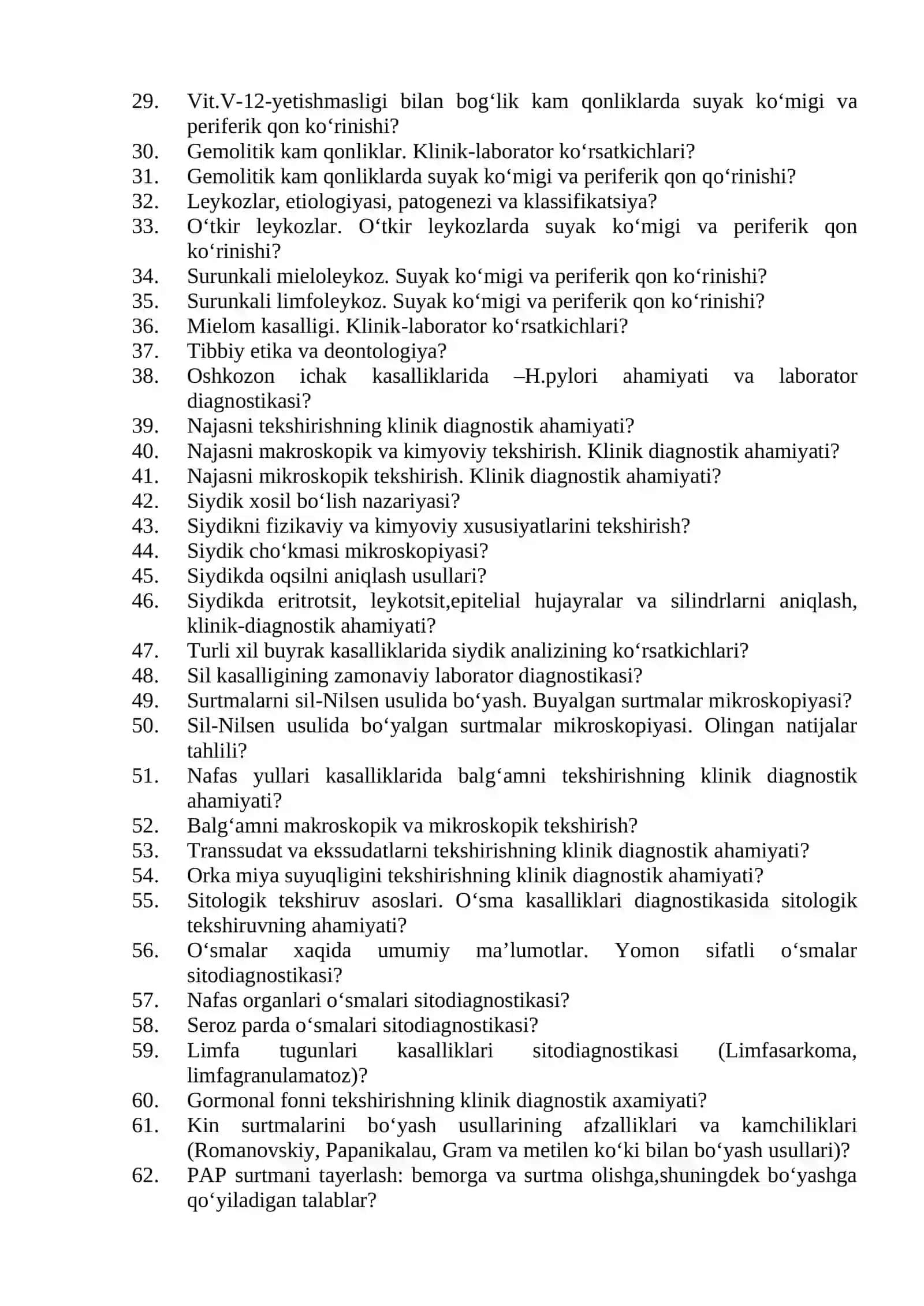 Tibbiy Biologik Ish Mutaxassisligi 2