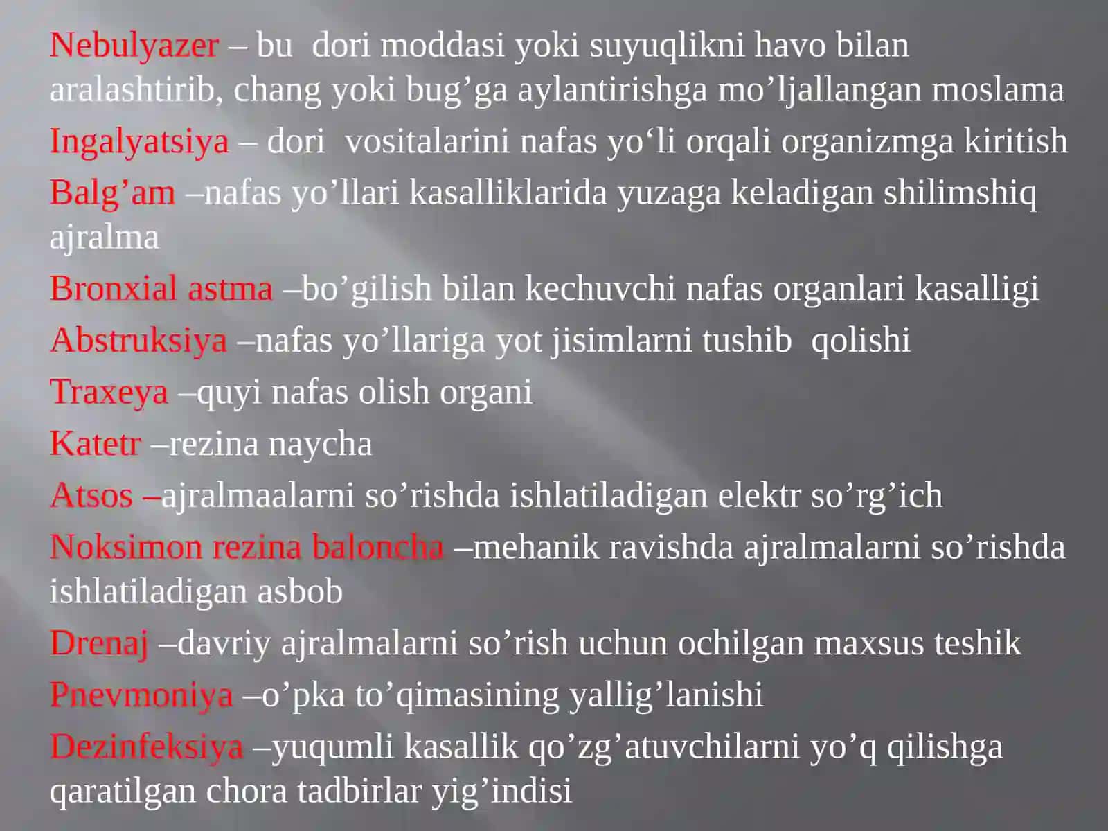Og‘iz va burun bo‘shlig‘idan ajralmalarni so‘rib olishni o‘tkazish 2
