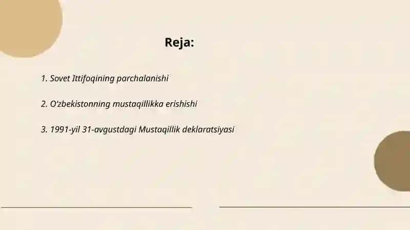 Mustaqil Oʻzbekiston respublikasining tashkil topishi va uning tarixiy ahamiyati 2