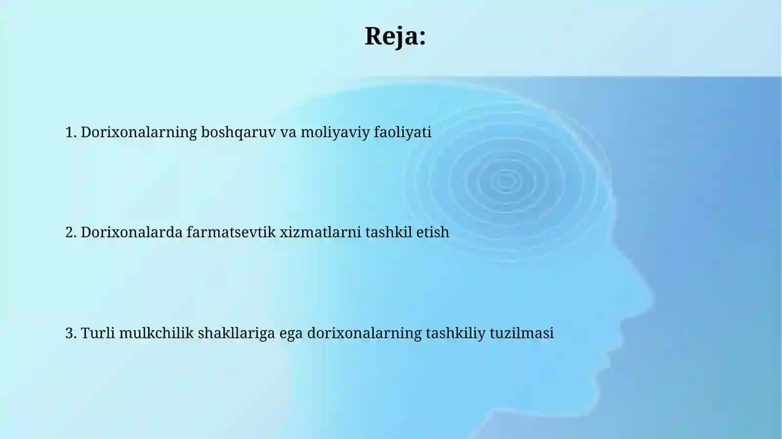 Turli mulkchilik shaklidagi dorixonalar ishini tashkil qilish 2