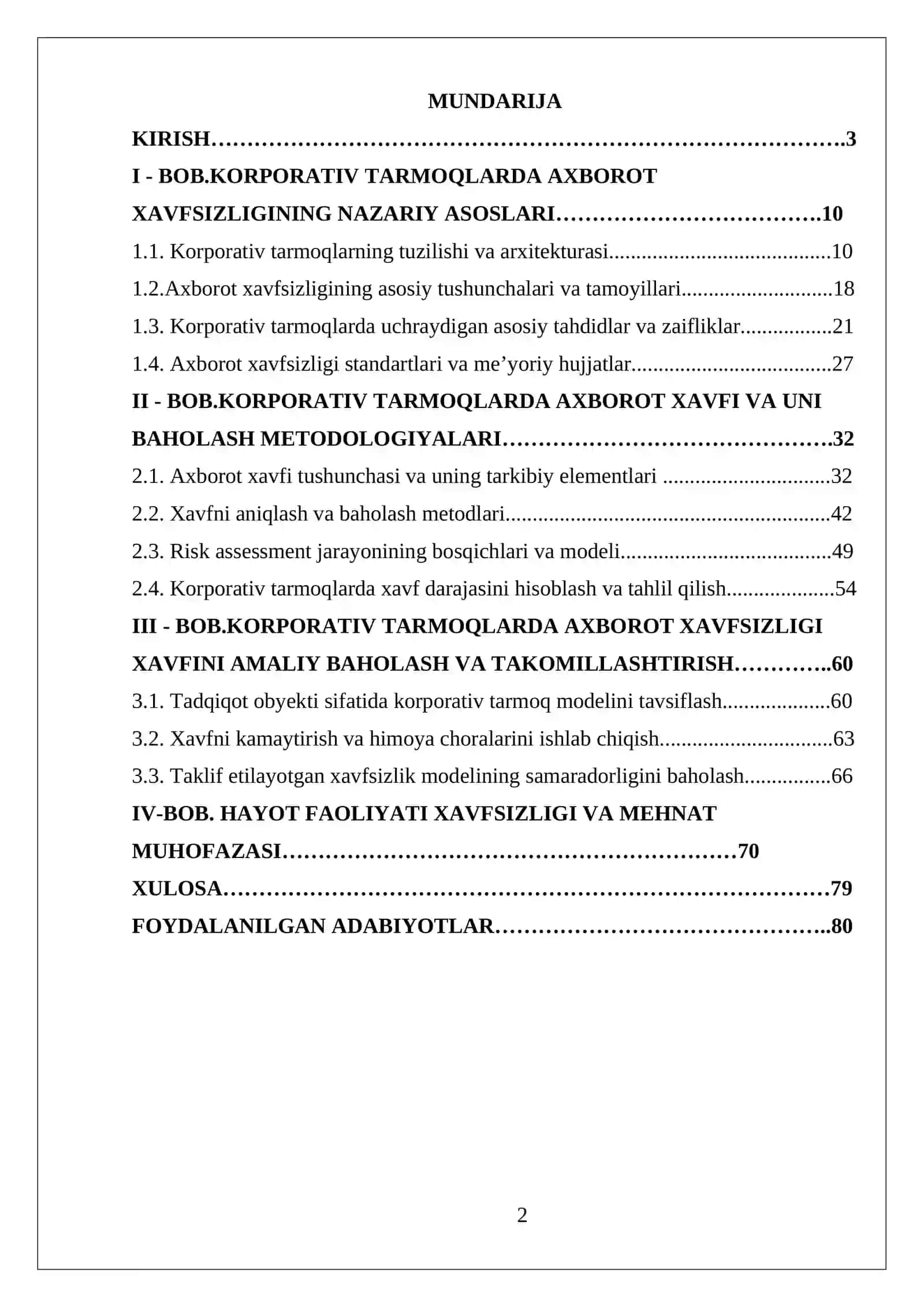Korparativ tarmoqlarda axborot xafsizligi 2