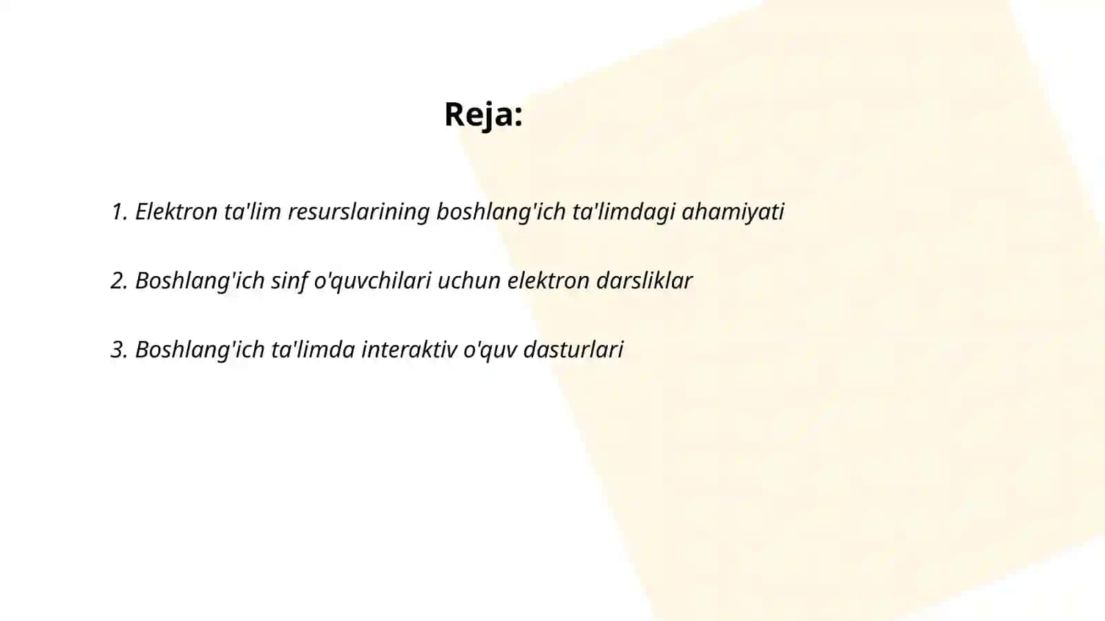 Elektron ta'lim resurslarini boshlangich ta'limda o'rni 2