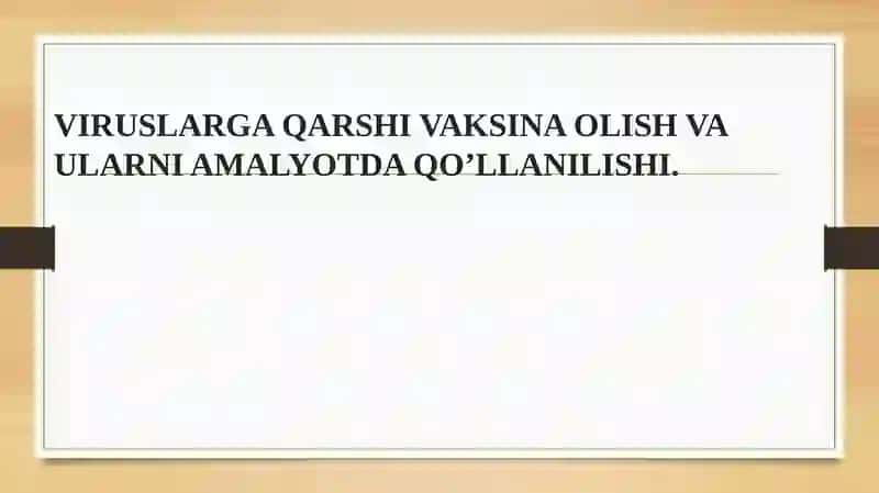 Virusalogiya fanidan mustaqil ta'lim ishi 2