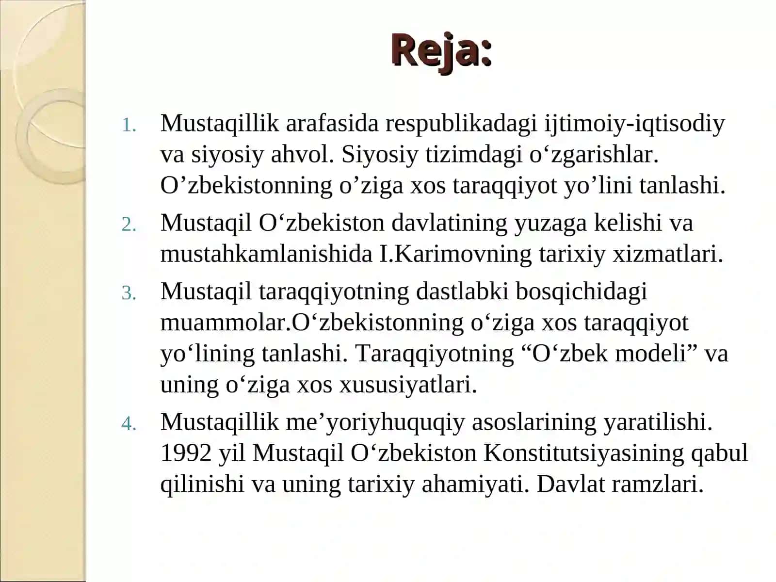 MUSTAQIL O‘ZBEKISTON RESPUBLIKASI TASHKIL TOPISHINING TARIXIY AHAMIYATI 2
