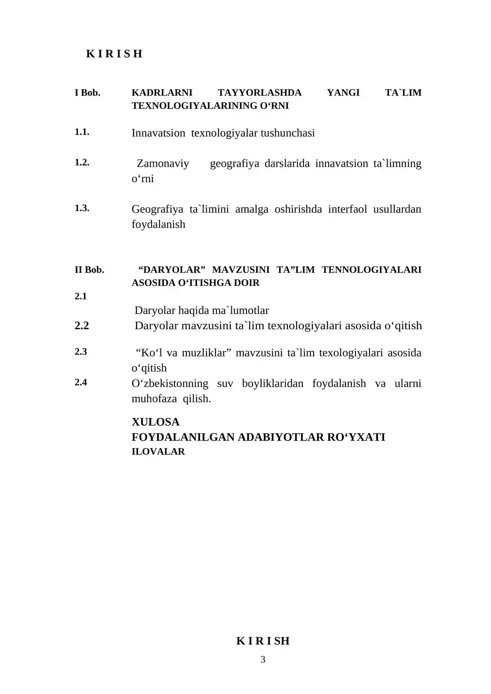 Daryolar mavzusini ta`lim texnologiyalari asosida o‘qitishga doir 2