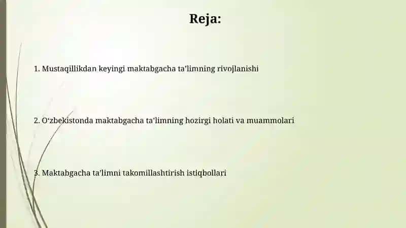 Oʻzbekiston mustaqillikka erishgandan keyingi maktabgacha taʼlim 2