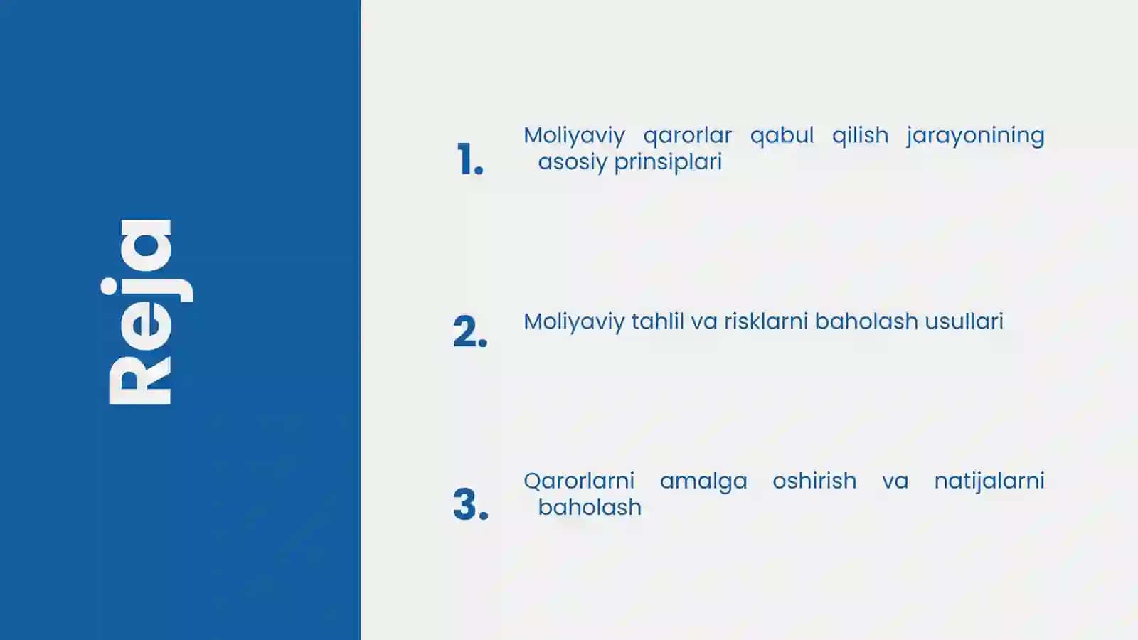 Korxonalarda moliyaviy qarorlar qabul qilish asoslari 2