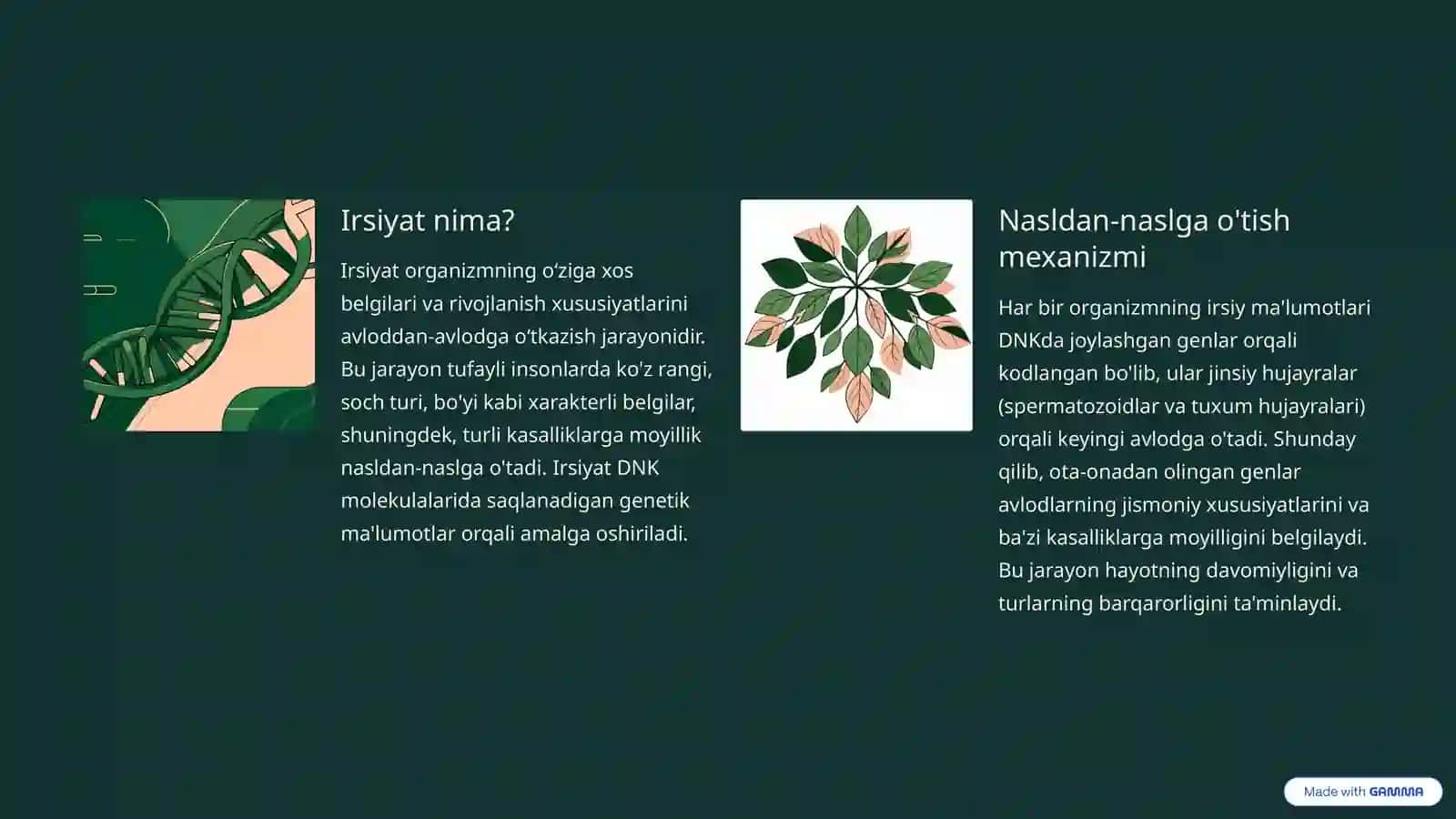 Irsiylik va Ozgaruvchanlik: Genetikaning Asosiy Tushunchalari 2