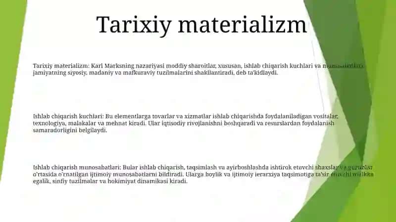 Tarixiy materializm: Karl Marksning nazariyasi 2