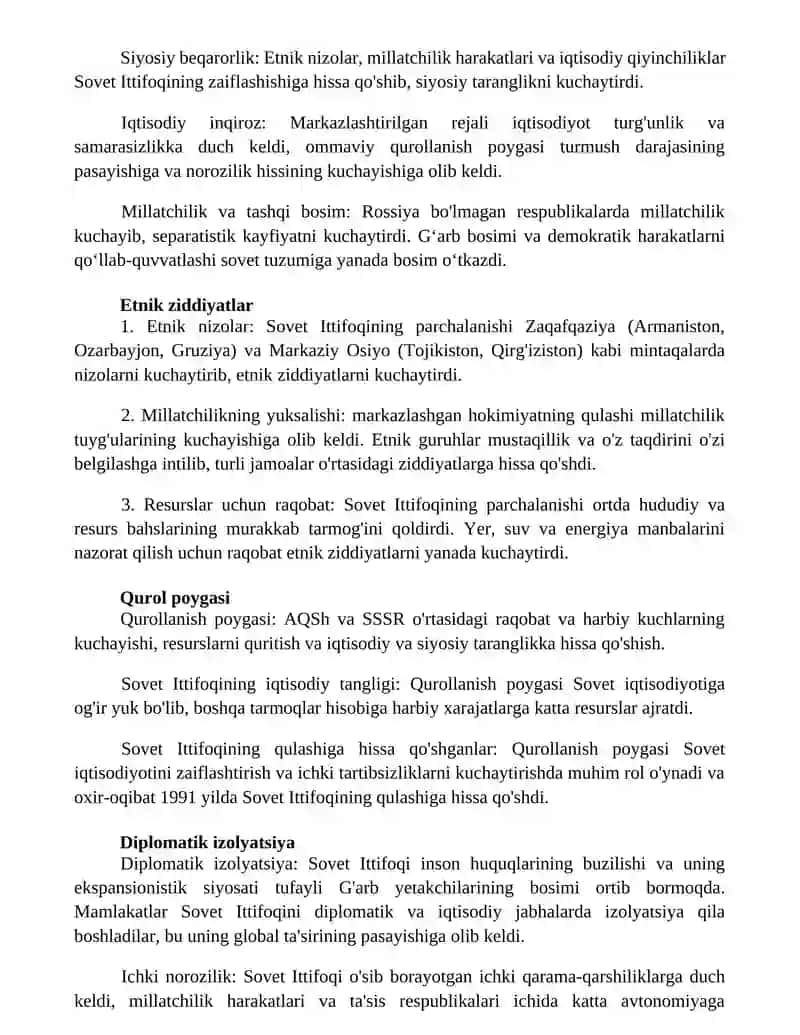 Mavzu: Sovet Ittifoqining Tanazzulga Yuz Tutishi 2