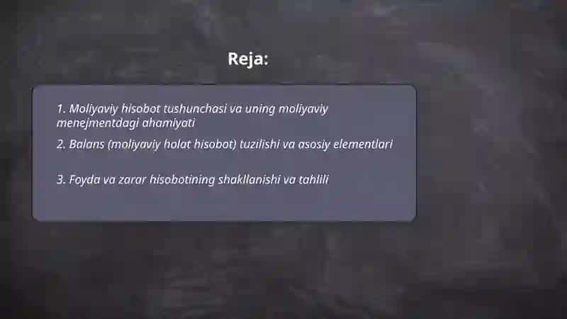 Moliyaviy hisobot 2