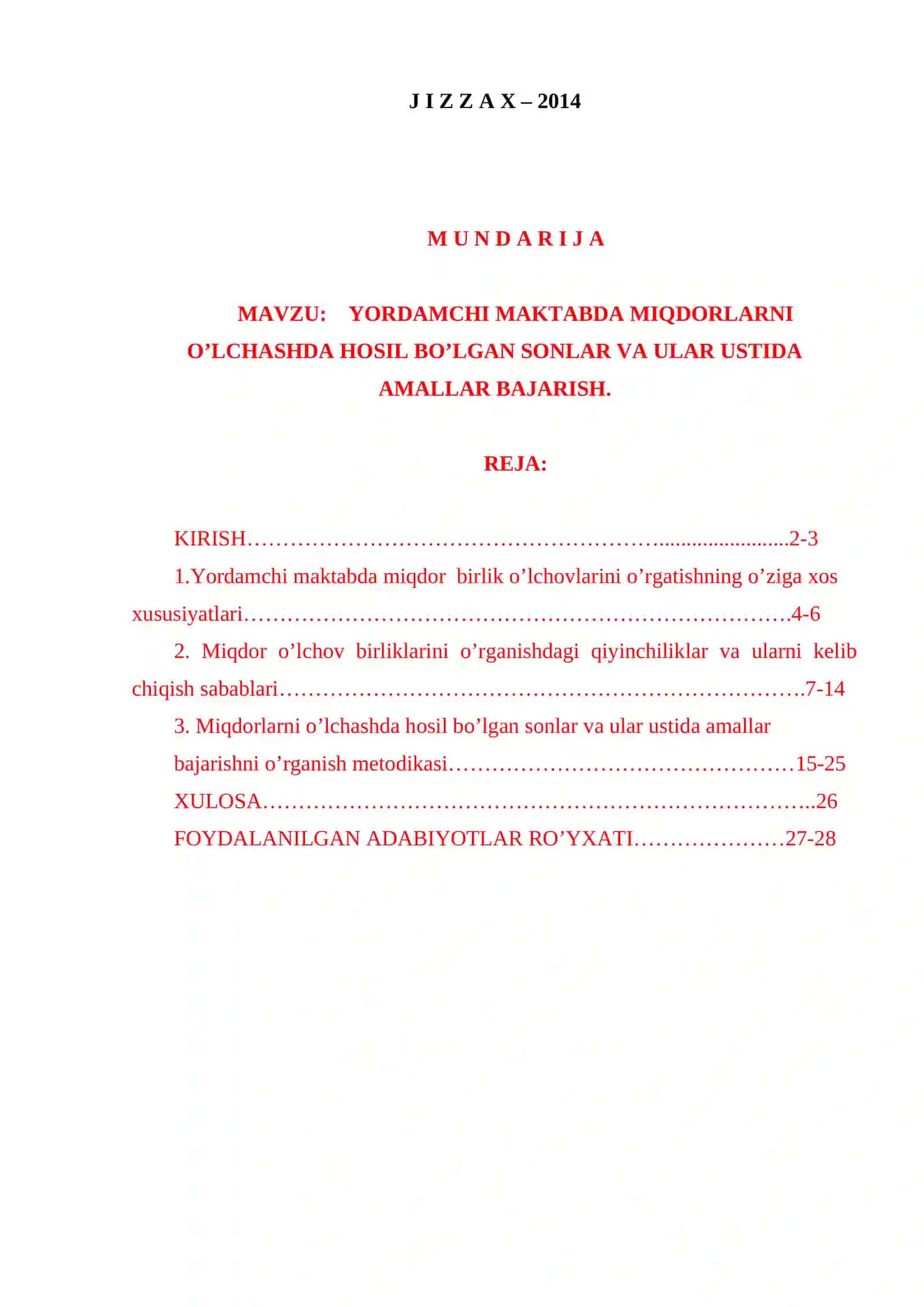 MATEMATIKA O`QITISH MAXSUS METODIKASI 2