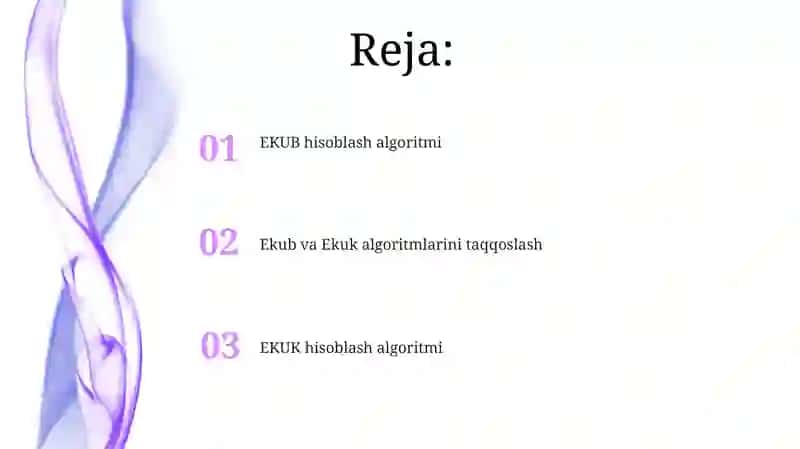 Ekub va Ekuk Algoritmlari 2