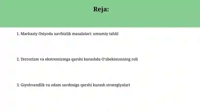 Markaziy Osiyoda xavfsizlik masalalari 2