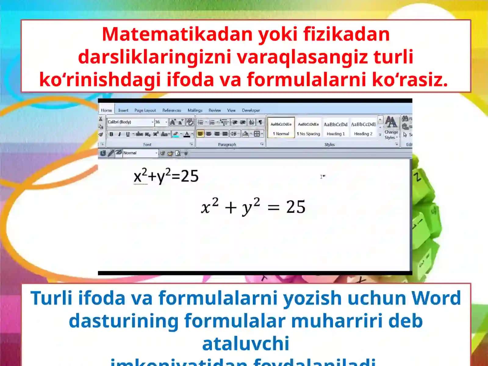 6-sinf Informatika Wordda formulalar yozish 2