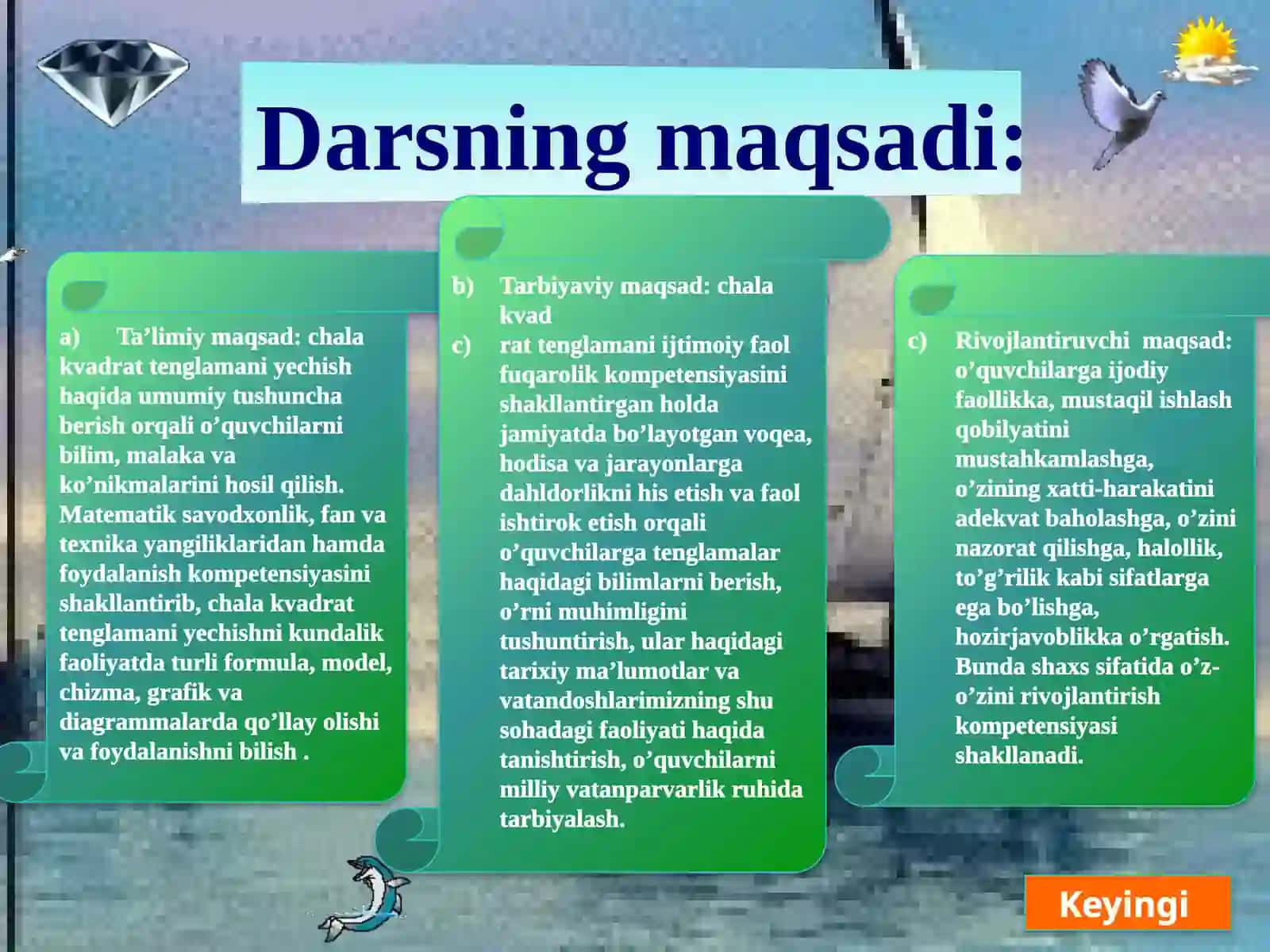 Chala kvadrat tenglamalari 2